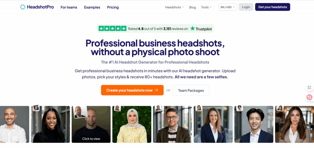 HeadshotPro — Best for Company Teams & Bulk Headshots 