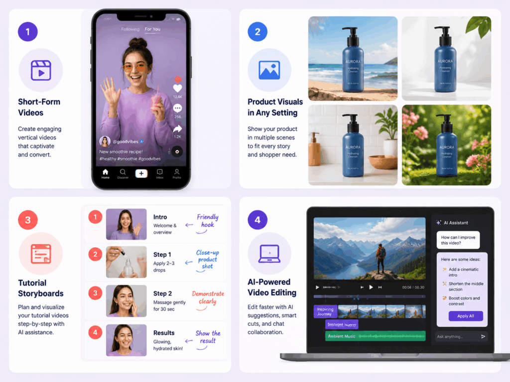 What is Gemini Omni best for — four ideal content creation scenarios including social media videos, product ads, tutorials, and quick post-production editing
