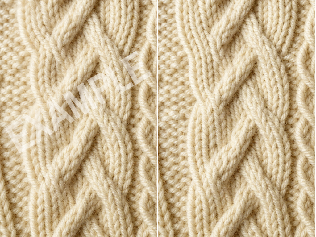 AI watermark remover wool knit texture stitch reconstruction