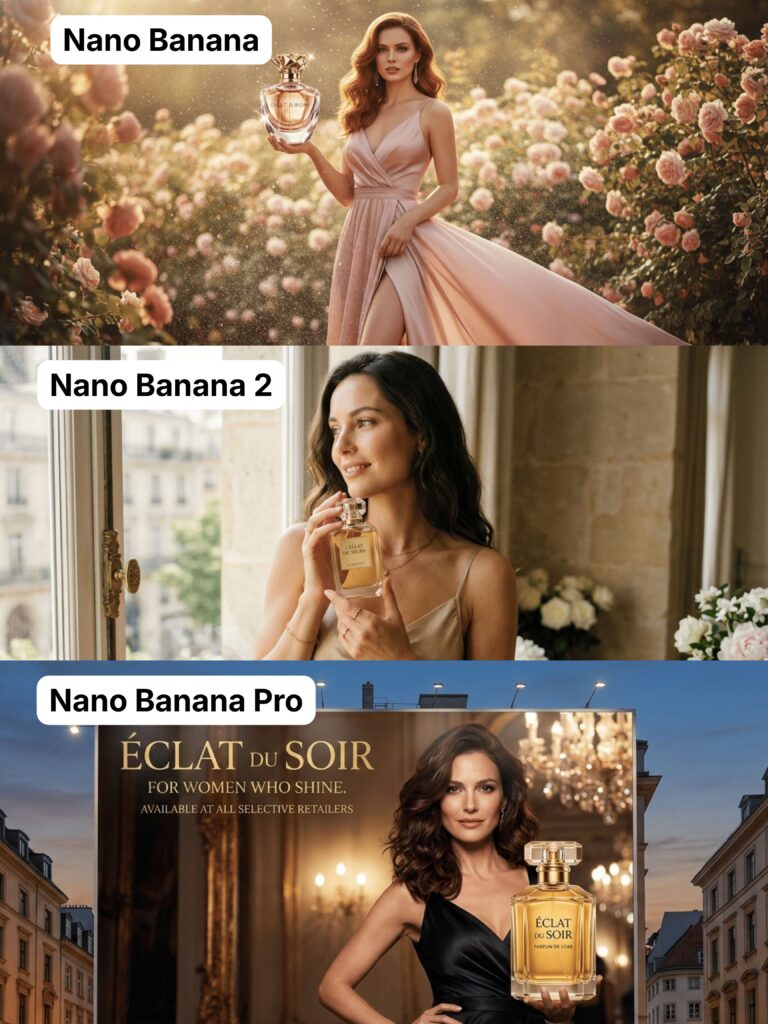 Nano Banana VS Nano Banana 2 VS Nano Banana Pro