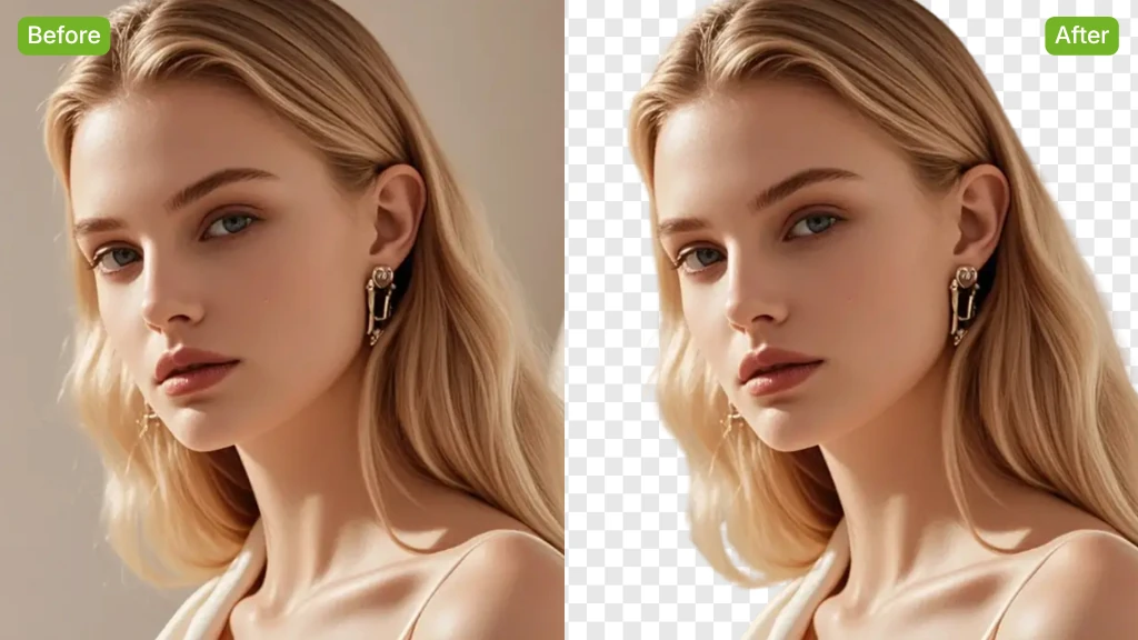 AI Background Remover Sample: woman without background | VisualGPT