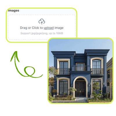 Générateur de Design Extérieur de Maison par IA : Étape 1 : Téléchargez l’Image de Votre Maison