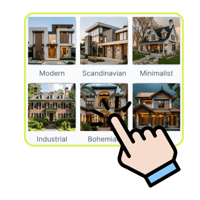 Générateur de Design Extérieur de Maison par IA : Étape 2 : Choisissez le Style de Design Souhaité