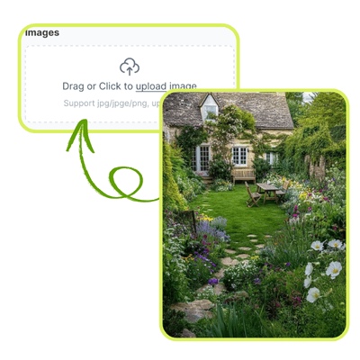 Générateur de design de jardin : Étape 1 : Téléchargez l'image de votre jardin