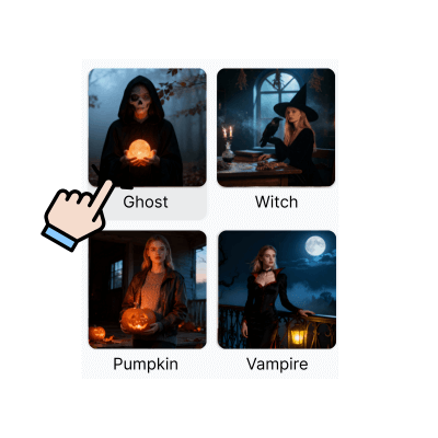 Photoshoot Halloween IA : Étape 2 : Choisissez un style Halloween - VisualGPT