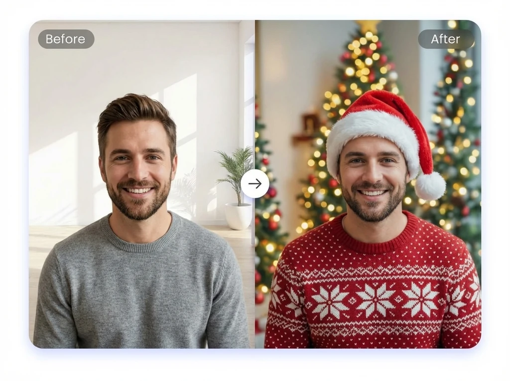 AI Add Santa Hat To Photo