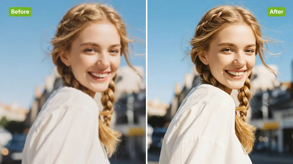 AI Bildvergrößerer Beispiel: Vergrößerte Porträts