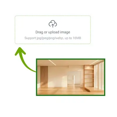 Design de salon AI : Étape 1 : Téléchargez la photo de votre salon - VisualGPT