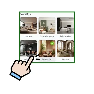 Design de salon AI : Étape 2 : Choisissez votre style préféré - VisualGPT