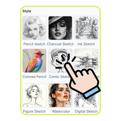 Convertisseur Photo en Croquis : Étape 2 : Sélectionnez un Style de Croquis