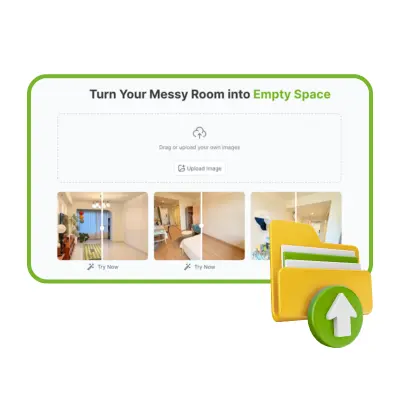 Nettoyeur de pièce IA : Étape 1: Téléchargez votre photo de pièce encombrée