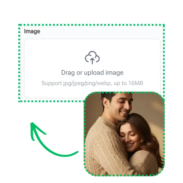 AI Valentines Day Background Generator - Step 1: Enter your idea in one clear prompt