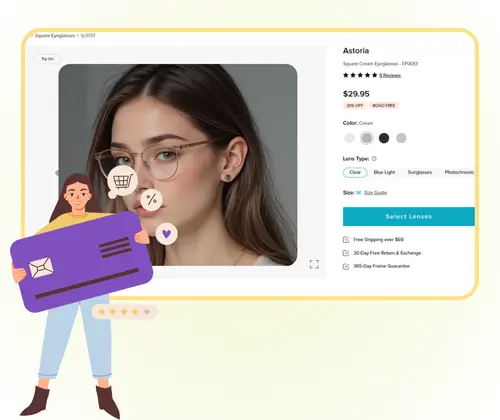 Générateur d'Essayage Virtuel de Lunettes IA : Présentation de Produits E-Commerce & Marketing