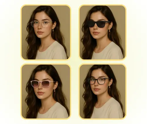 Générateur d'Essayage Virtuel de Lunettes IA : Exploration de Styles & Partage Social