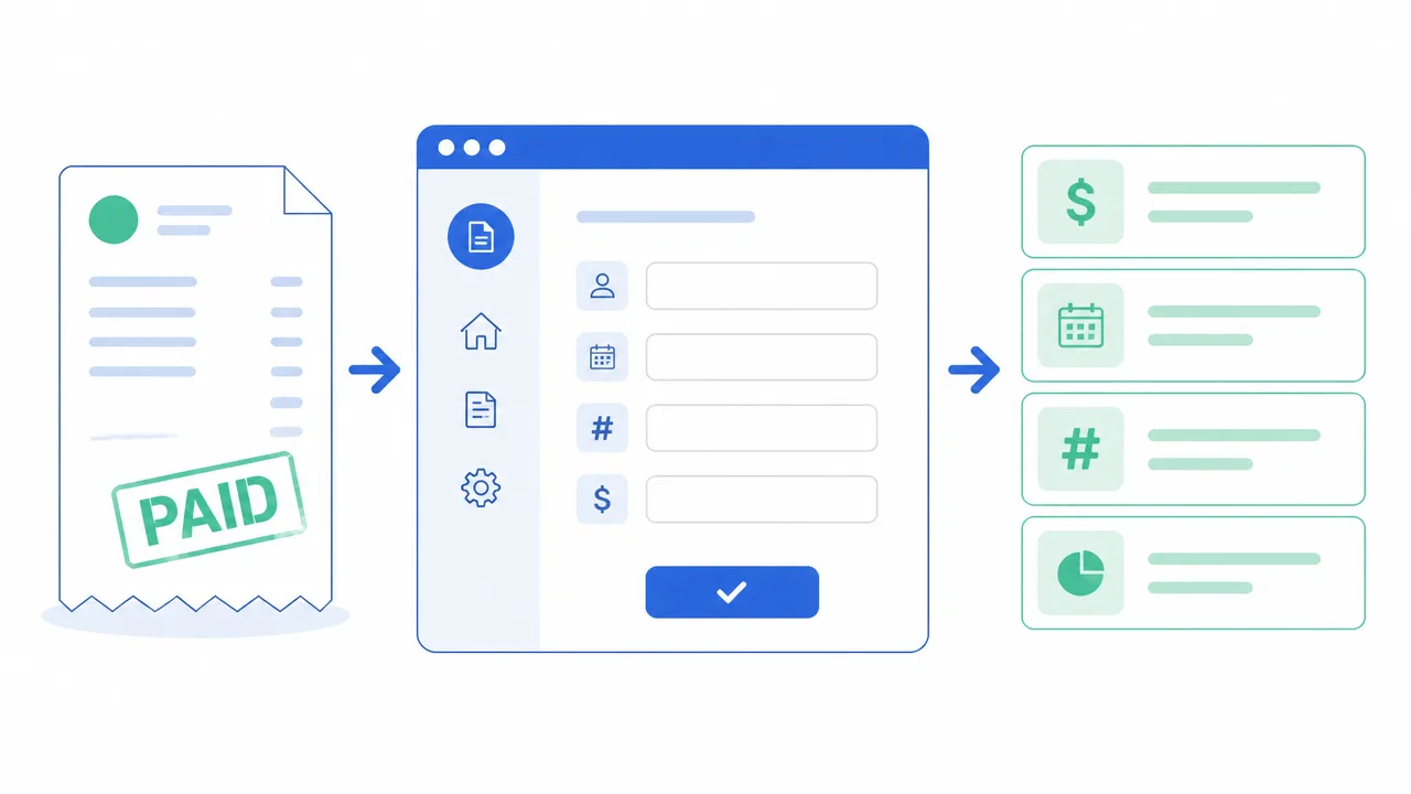 Payment receipt generator turning a completed receipt into structured financial data